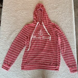 Suzzi Red and White Striped Myrtle Beach Hoodie